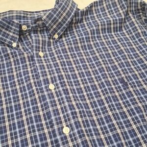 Ralph Lauren Performance Blue Plaid Button Down Longsleeve Shirt Navy‎ Pony 3XB